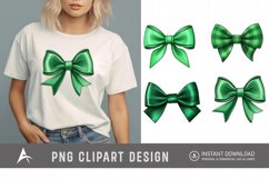 Watercolor Green Bow Clipart Product Image 1