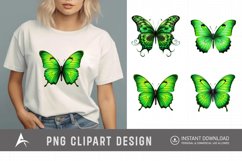 Watercolor Green Butterfly Clipart Product Image 1
