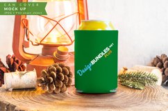 Green Can Cover Christmas Mock up