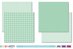 Green checkered pattern papers for craft designs