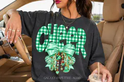 Green Gingham Cheer PNG with Mint Bow and Charms Product Image 2