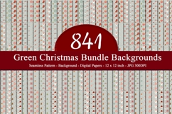 Green Christmas Seamless Pattern Mega Bundle Digital Papers Product Image 1