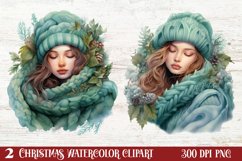 Cozy Green christmas Clipart Sublimation, Christmas PNG Product Image 1