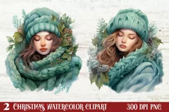 Cozy Green christmas Clipart Sublimation, Christmas PNG Product Image 1