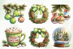 Green Christmas Clipart Product Image 6