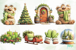 Green Christmas Clipart Product Image 4