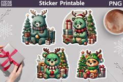 Funny Green Grumpy Animals Christmas Stickers Product Image 2