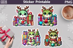 Funny Green Grumpy Animals Christmas Stickers Product Image 3