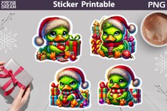 Funny Green Grumpy Animals Christmas Stickers Product Image 8