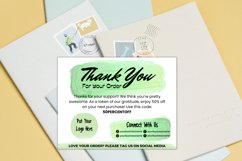 Green Colorful Organic Landscape Single-Sided Thank You Card for Small Business