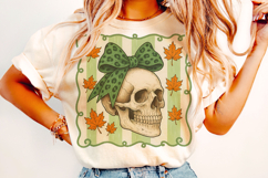 Halloween Coquette Bow PNG, Halloween Skull PNG, Autumn PNG Product Image 2