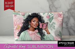 Cottagecore Cosmetic Bag - Green Coquette Makeup Bag PNG Product Image 1