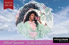 Cottagecore Wind Spinner Sublimation PNG - Green Coquette Product Image 1