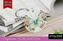 Cottagecore Keychain PNG - Green Coquette Keychain Product Image 1
