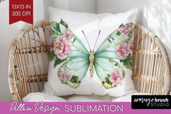 Cottagecore Pillow Sublimation - Green Coquette Pillow PNG Product Image 1