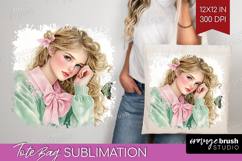 Cottagecore Tote Bag - Green Coquette Tote Bag PNG Product Image 1