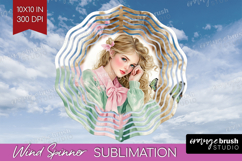 Cottagecore Wind Spinner Sublimation PNG - Green Coquette Product Image 1