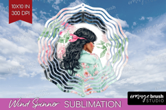 Cottagecore Wind Spinner Sublimation PNG - Green Coquette Product Image 1