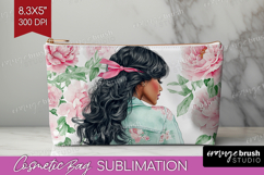 Cottagecore Cosmetic Bag - Green Coquette Makeup Bag PNG Product Image 1