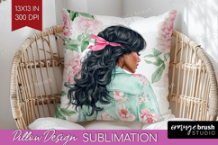 Cottagecore Pillow Sublimation - Green Coquette Pillow PNG Product Image 1