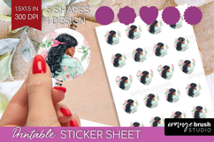 Cottagecore Round Sticker - Green Coquette Printable Sheet Product Image 1
