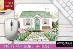 Cottagecore Mouse Pad Sublimation - Green Coquette Mousepad Product Image 1