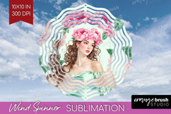 Cottagecore Wind Spinner Sublimation PNG - Green Coquette Product Image 1