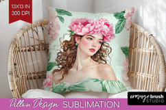 Cottagecore Pillow Sublimation - Green Coquette Pillow PNG Product Image 1