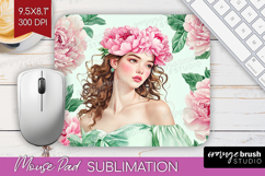 Cottagecore Mouse Pad Sublimation - Green Coquette Mousepad Product Image 1