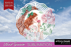 Cottagecore Wind Spinner Sublimation PNG - Green Coquette Product Image 1