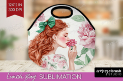 Cottagecore Lunch Bag - Green Coquette Lunch Bug PNG Product Image 1