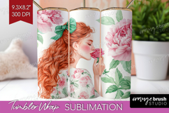 Cottagecore Tumbler Wrap - Green Coquette Tumbler PNG Product Image 1