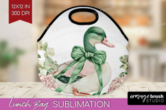 Cottagecore Lunch Bag - Green Coquette Lunch Bug PNG Product Image 1