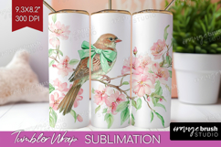 Cottagecore Tumbler Wrap - Green Coquette Tumbler PNG Product Image 1