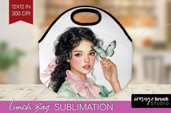 Cottagecore Lunch Bag - Green Coquette Lunch Bug PNG Product Image 1