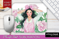 Cottagecore Mouse Pad Sublimation - Green Coquette Mousepad Product Image 1