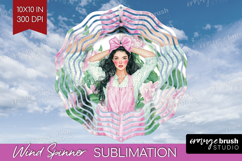 Cottagecore Wind Spinner Sublimation PNG - Green Coquette Product Image 1