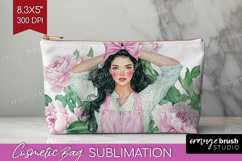 Cottagecore Cosmetic Bag - Green Coquette Makeup Bag PNG Product Image 1