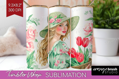 Cottagecore Tumbler Wrap - Green Coquette Tumbler PNG Product Image 1
