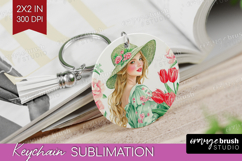 Cottagecore Keychain PNG - Green Coquette Keychain Product Image 1