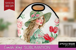 Cottagecore Lunch Bag - Green Coquette Lunch Bug PNG Product Image 1
