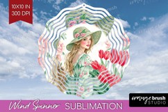 Cottagecore Wind Spinner Sublimation PNG - Green Coquette Product Image 1