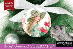 Cottagecore Ornament PNG - Green Coquette PNG Sublimation Product Image 1