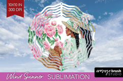 Cottagecore Wind Spinner Sublimation PNG - Green Coquette Product Image 1