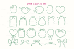 Retro Wavy Bows Outline Frame Whimsical Squiggle Green Color Product Image 2