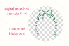 Retro Wavy Bows Outline Frame Whimsical Squiggle Green Color Product Image 3