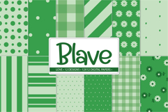 green digital paper pack for crafts