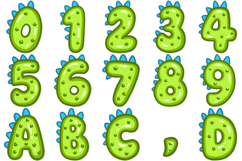 Green Dino Dinosaur Alphabet Lettering Font Monster Cartoon Product Image 2
