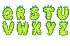 Green Dino Dinosaur Alphabet Lettering Font Monster Cartoon Product Image 4