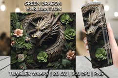 20oz Wooden Dragon Tumbler, 3d Sublimation Tumbler Wrap Product Image 1